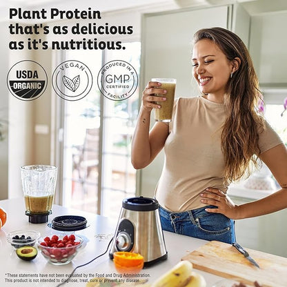 KOS Organic Plant Based Protein Powder, Chocolate Peanut Butter - Delicious Vegan Protein Powder