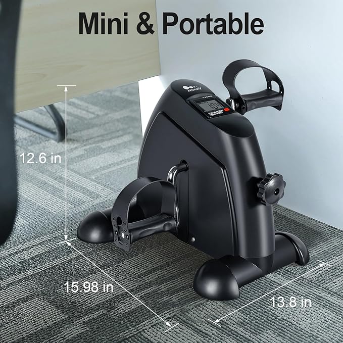 Mini Exercise Bike, himaly Under Desk Bike Pedal Exerciser Portable Foot Cycle Arm & Leg Peddler