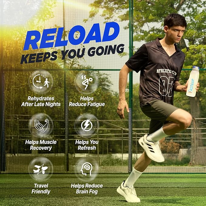 FAST&UP Reload – Lemon & Lime - Refreshing Electrolyte Drink Mix | Hydration Powder Packets | 1500