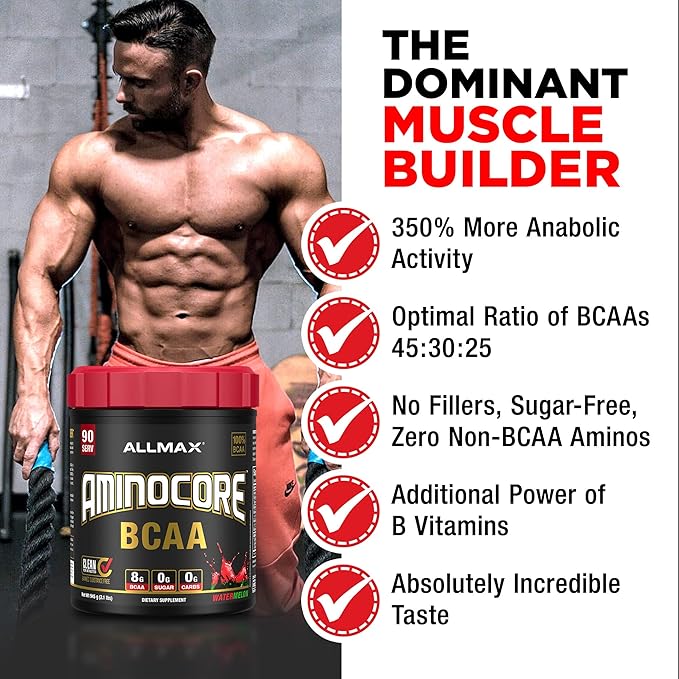 ALLMAX Nutrition AMINOCORE BCAA, Pineapple Mango - 945 g Powder - 8.18 Grams of Branched Chain Amin