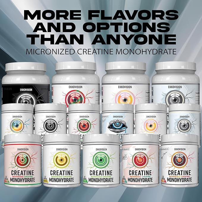Ekkovision Creatine Monohydrate Powder, Micronized, Unflavored, Pre Workout & Post Workout