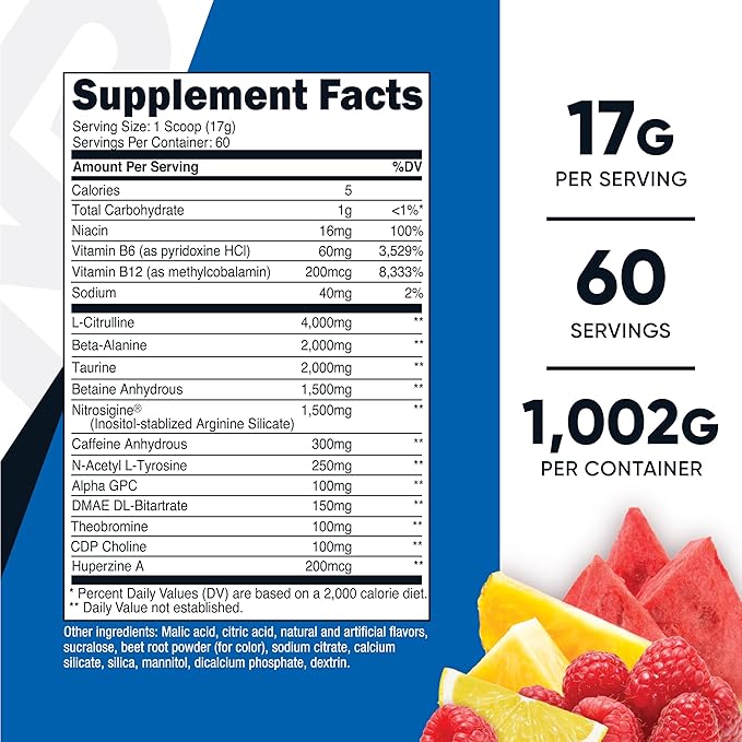 Nutricost Pre-X Xtreme Pre-Workout Complex Powder, Fruit Punch, 60 Servings, Vegetarian, Non-GMO