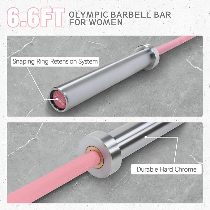 PROOFGOLD 6.6ft/7ft Olympic Barbell Bar 35Lb(15kg)/45LB(20kg) Barbell,Bench Press Bar for Squats