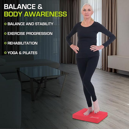 ProsourceFit Exercise Balance Pad – Non-Slip Cushioned Foam Mat & Knee Pad for Fitness and