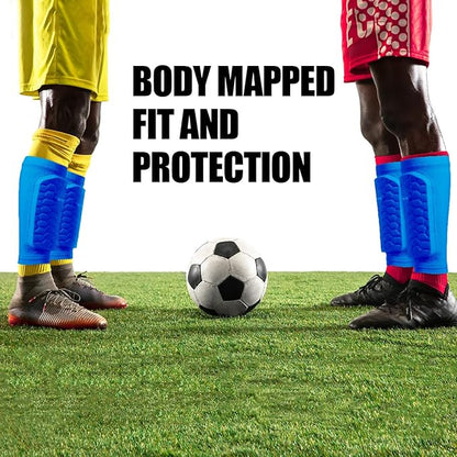 Soccer Shin Guards for Kids Youth Adults, Shin Guard Soccer Sleeves for 2-18 Years Old Boys Girls