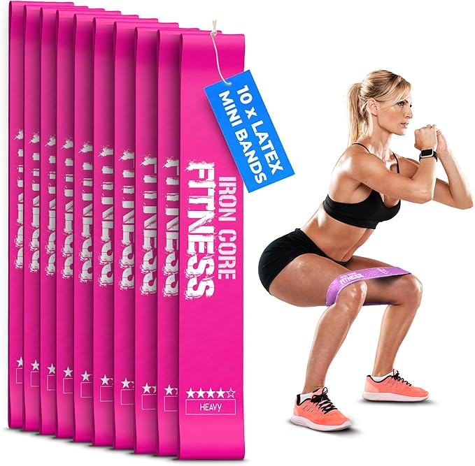 Latex Mini Resistance Bands Sets for Trainers, Bootcamp, Gym for Men and Women in Fun Colors
