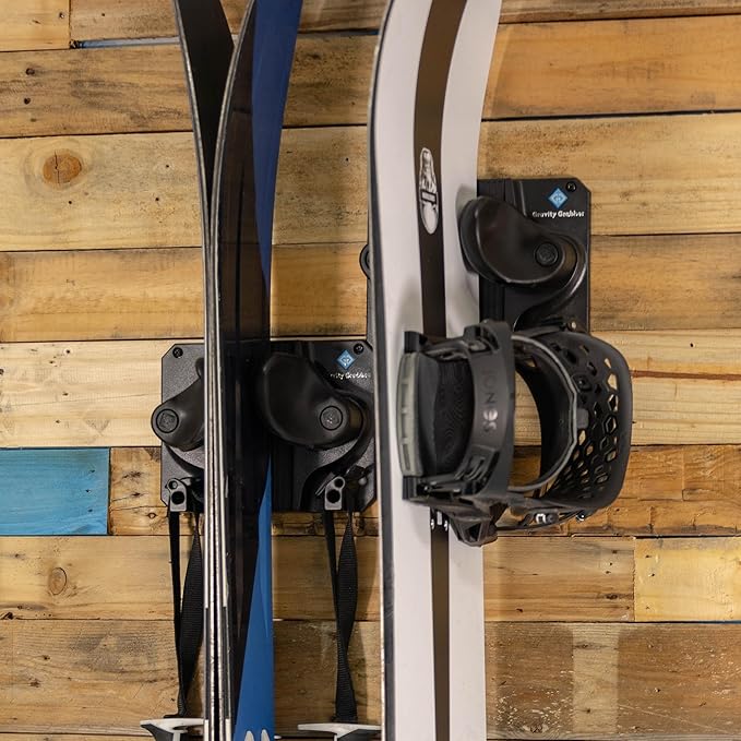 Ultimate Ski & Snowboard Wall Storage Rack - Fits any Ski or Snowboard - Save Your Rocker, Tips and