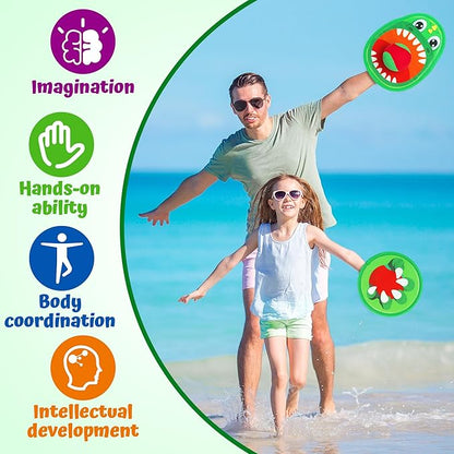 Big Dinosaur Toss and Catch Ball Set, Catch Game Outdoor Toys for Kids and Toddler, Backyard Lawn