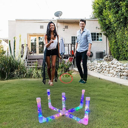 MOLACHI Ring Toss Games for Adults and Kids,Yard Games,Outdoor Indoor Games with LDE Light,Easy to