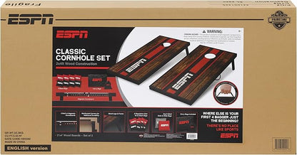 ESPN Cornhole Board Set Includes Bean Bags and Travel Case, Ideal for Kids Games, Family Games, and
