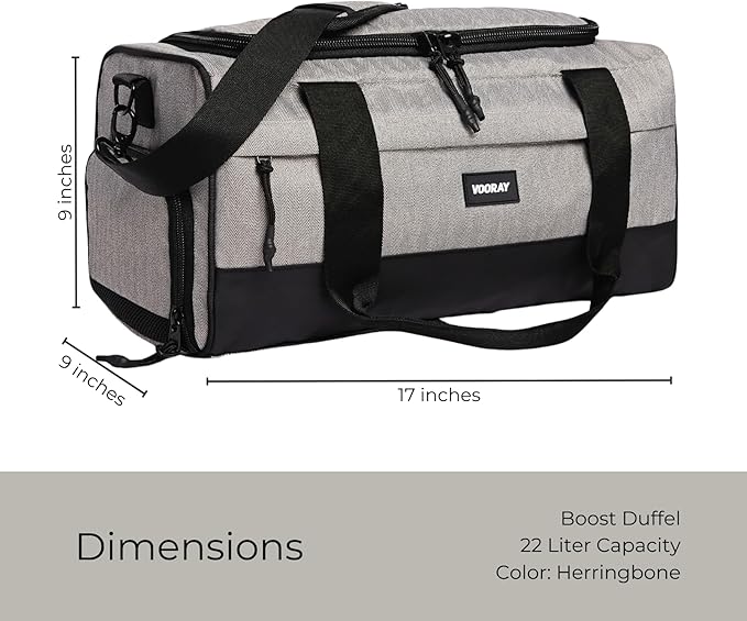 Vooray 22L Boost Duffle Bag – Small Gym Bag for Men and Women, Lightweight Travel Duffel with Shoe