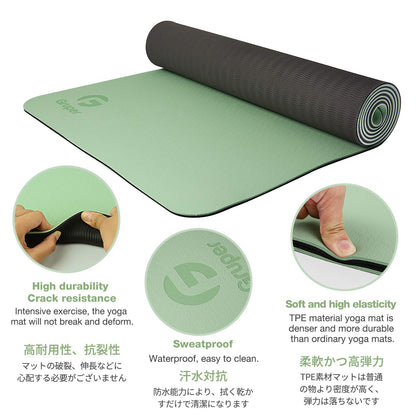 Yoga Mat Non Slip, Eco Friendly Fitness Exercise Mat with Carrying Strap,Pro Yoga Mats for
