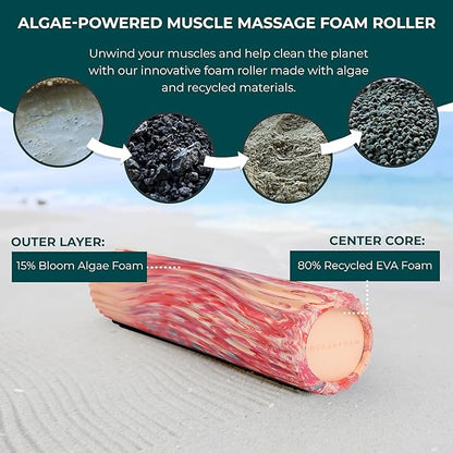 Oceanfoam Tidal Roller - Cotton Candy - Muscle Massage Foam Roller for Back Pain & Stretching