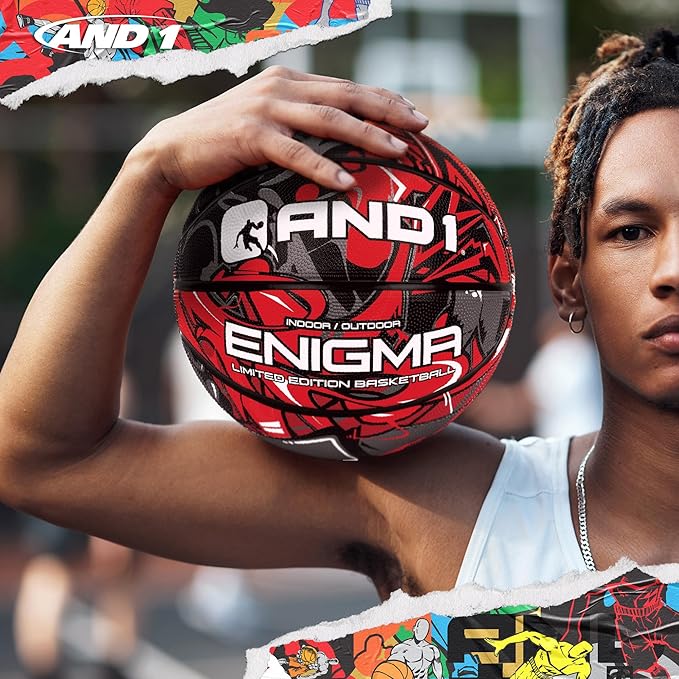 AND1 Enigma Basketball - Streetball for Indoor and Outdoor Use, Deep Channel Construction and