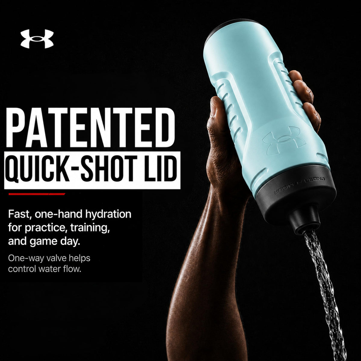 Under Armour Squeeze Water Bottles, 32 oz Water Bottles, Sideline Sports Water Bottle with