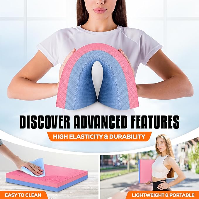 Yes4All Upgraded Size Foam Pad for Exercise, Nonslip Foam Balance Pad Physical Therapy, Yoga &