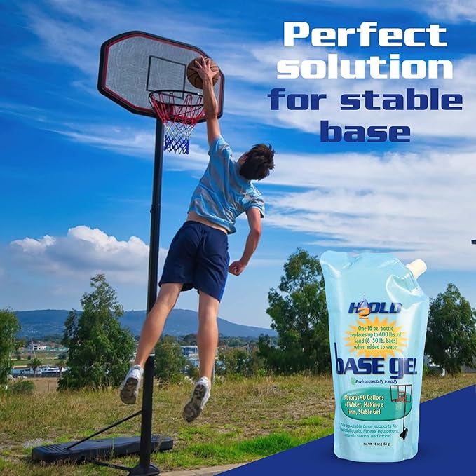 BaseGel Polymer for Basketball Goal and Outdoor Indoor Sign Hoops Bases, Perfect Replacement for
