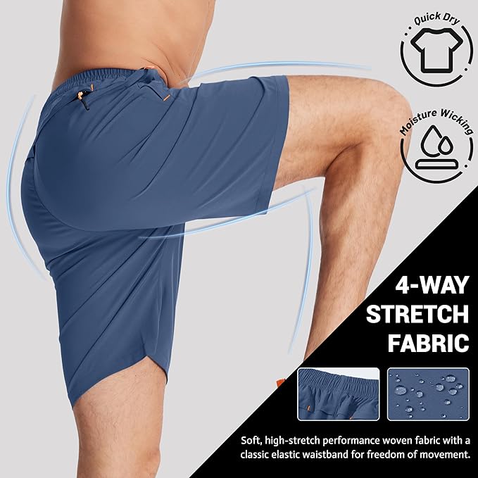 TACVASEN Men's Running Athletic Shorts 9" Quick Dry Workout Gym Shorts Lightweight Summer Shorts 3