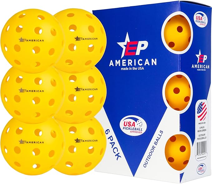 EP American Outdoor Pickleballs USAPA Approved | Made in USA with Durable Design |