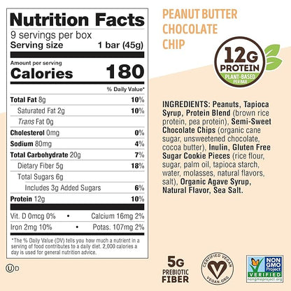 Lenny & Larry's Cookie-fied Protein Bar ??Peanut Butter Chocolate Chip Vegan 9x45g ??Healthy Snacks