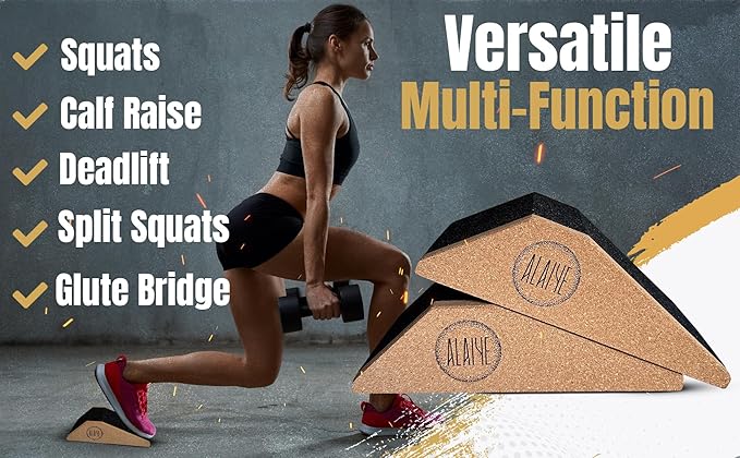 Squat Wedge Blocks (Set of 2) ??Non-Slip Slant Boards for Lower Body Workouts, Ankle and Calf