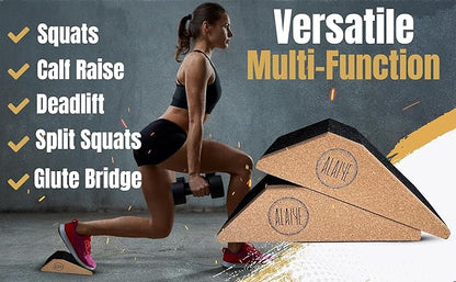 Squat Wedge Blocks (Set of 2) ??Non-Slip Slant Boards for Lower Body Workouts, Ankle and Calf