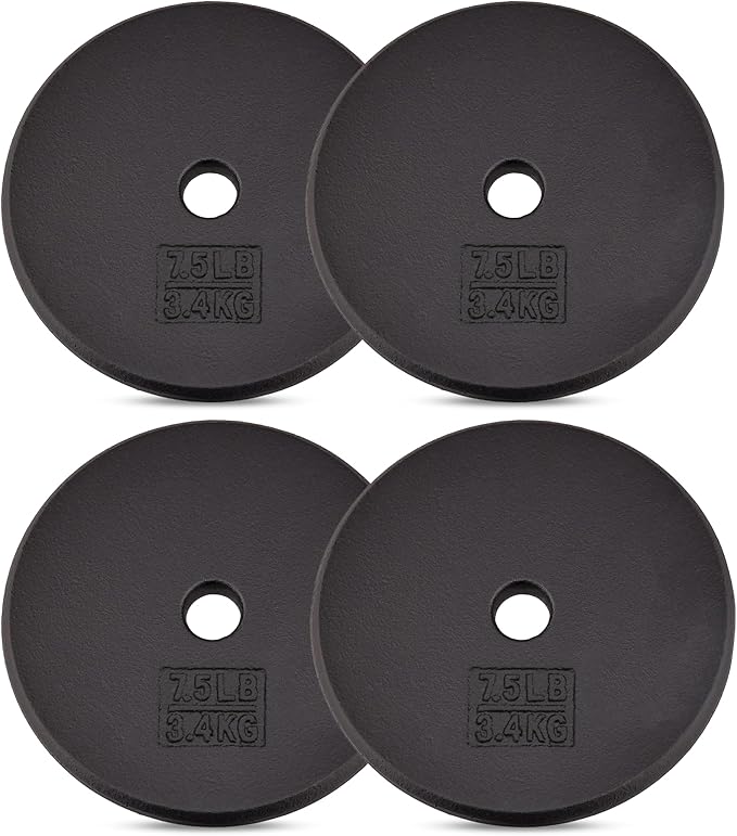 Yes4All Standard 1" Cast Iron Weight Plate - Ideal for Strength Training - Multiple Weight: 5LB to