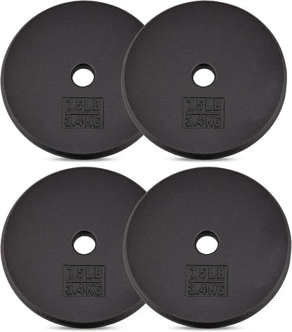 Yes4All Standard 1" Cast Iron Weight Plate - Ideal for Strength Training - Multiple Weight: 5LB to