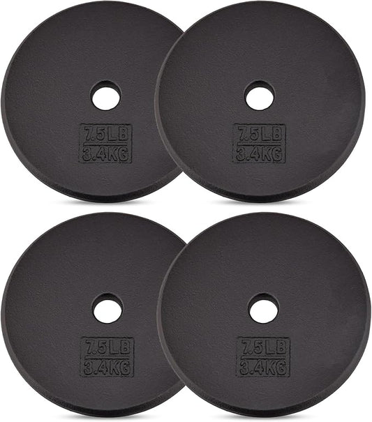 Yes4All Standard 1" Cast Iron Weight Plate - Ideal for Strength Training - Multiple Weight: 5LB to