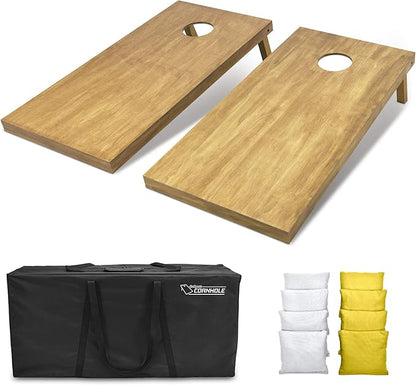 GoSports 4 ft x 2 ft Regulation Size Wooden Cornhole Boards Set - Includes Carrying Case - Full