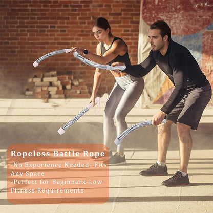 Ropeless Battle Ropes for Home Gym-Cordless Training Rope Fitness Equipment for Men &