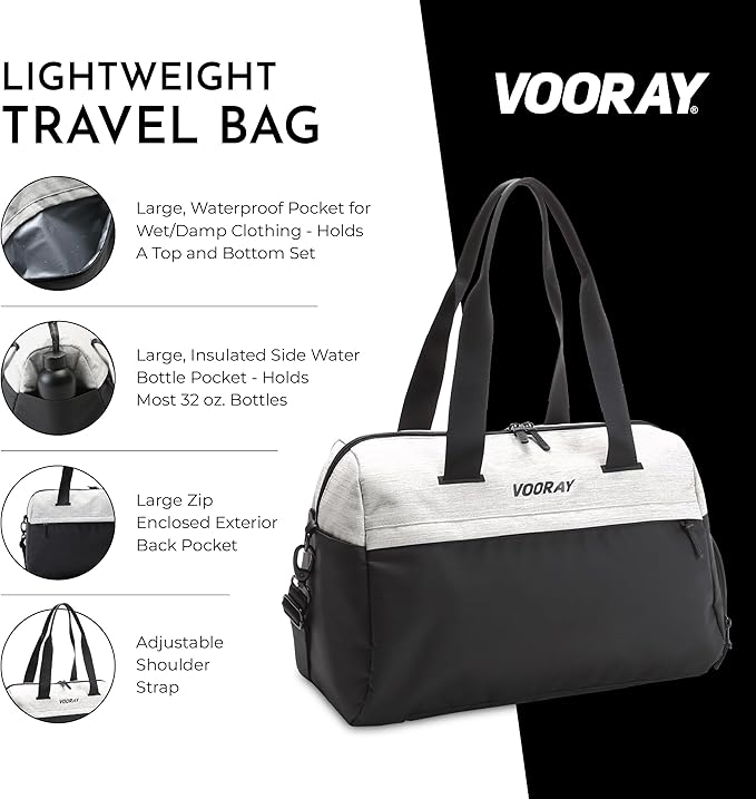 Vooray 25L Trainer Duffel Bag ??Lightweight Travel Duffel for Women and Men with Shoe Pocket