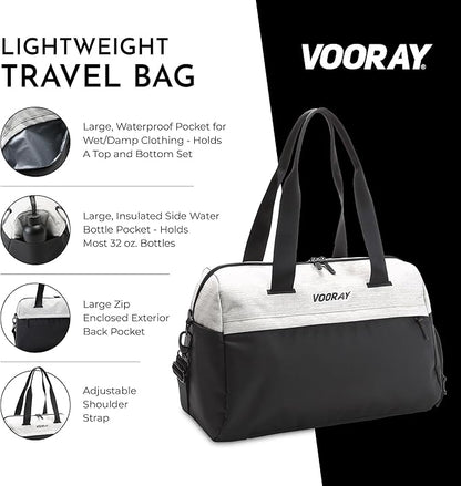 Vooray 25L Trainer Duffel Bag ??Lightweight Travel Duffel for Women and Men with Shoe Pocket
