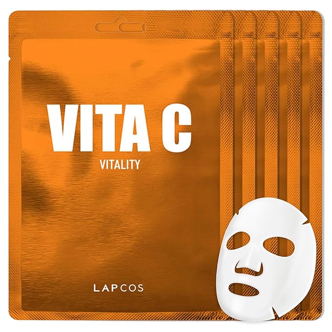 LAPCOS Vita C Sheet Mask, Daily Face Mask with Vitamin C to Renew Skin, Korean Beauty Favorite