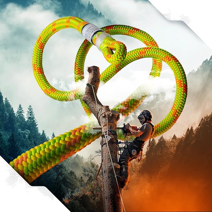 Pelican Rope Arborist Rope 11.8mm x 150Ft High-Strength 24-Strands Static Climbing Rope | 5,400 lb