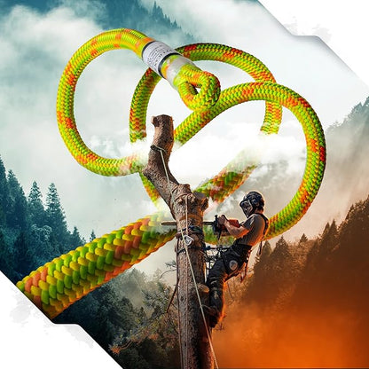 Pelican Rope Arborist Rope 11.8mm x 150Ft High-Strength 24-Strands Static Climbing Rope | 5,400 lb