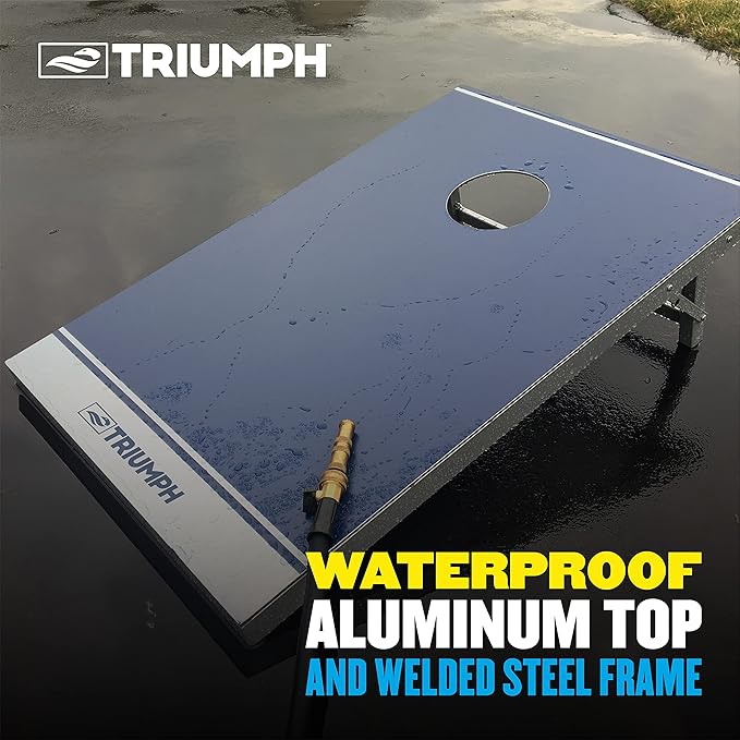 TRIUMPH SPORTS USA All-Weather Aluminum 2x3 Cornhole Set - Includes 2 Boards, 8 Cornhole Bags, and