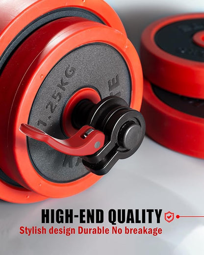 Narrow Barbell Clips 2.5cm Width for Olympic Bars, 0.9-1.18inch Adjustable Weight Clamps, Quick