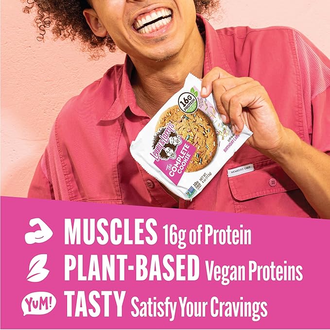 Lenny & Larry's The Complete Cookie, Birthday Cake, Soft Baked, 16g Plant Protein, Vegan, Non-GMO