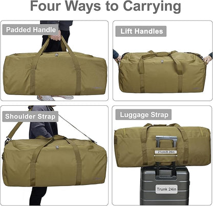 Large Duffle Bag for Travel, 100L Travel Bags for Men Extra Large Duffel Bag Water & Tear Resistant