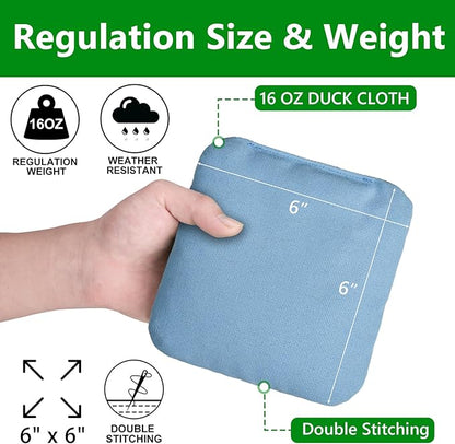EunHo Cornhole Bags Set of 8 Regulation Size & Weight Corn Hole Bean Bags Official Professional All