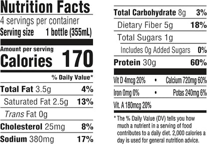 Oikos Protein Shake, Salted Caramel, 30g High Protein Drinks, Shelf Stable, Ready to Drink, 5g