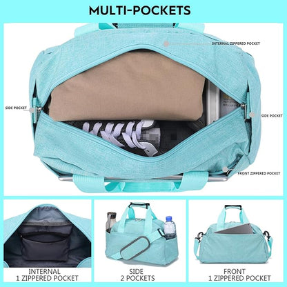 14 inch Small Gym Bag for Women & Men, Mini Duffel Bag for Travel Sports Lightweight Carry On Bag