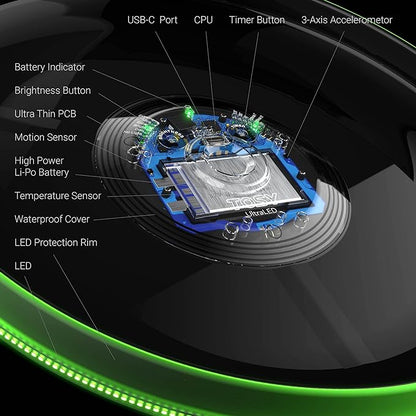 TOSY Flying Disc - 16 Million Colors RGB or 36 LEDs, Extremely Bright, Smart Modes, Camping
