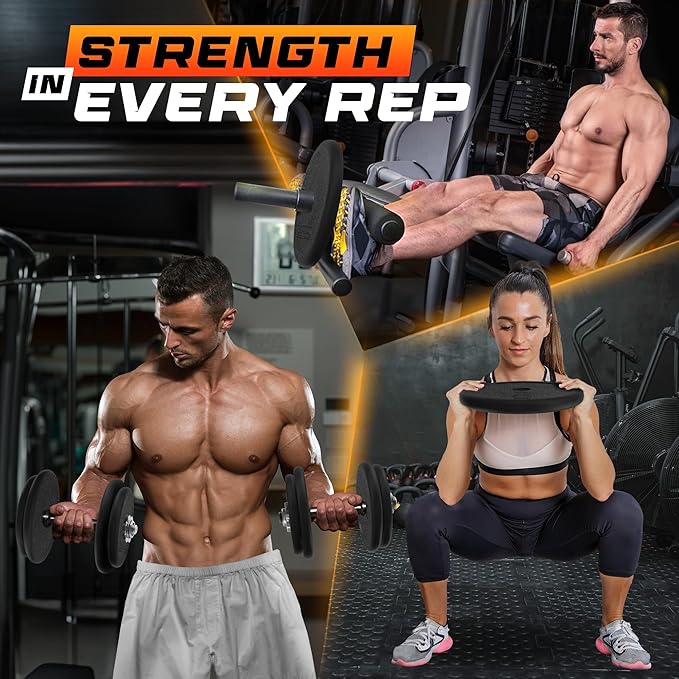 Yes4All Standard 1" Cast Iron Weight Plate - Ideal for Strength Training - Multiple Weight: 5LB to