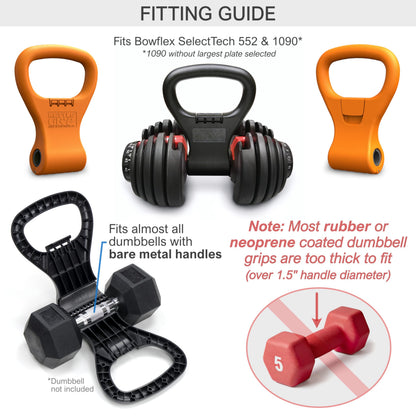 KETTLE GRYP Dumbbell to Kettlebell Grip Converter Handle Made in USA, Black