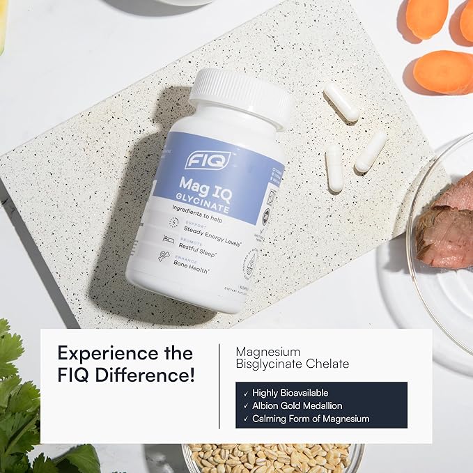FIQ - Mag IQ Glycinate - Magnesium Bisglycinate Chelate TRAACS - High Absorption Magnesium