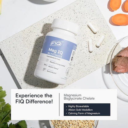 FIQ - Mag IQ Glycinate - Magnesium Bisglycinate Chelate TRAACS - High Absorption Magnesium