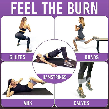Resistance Bands for Working Out with Workout Bands Guide. 4 Booty Bands for Women Men Fabric