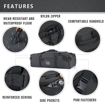 86l Large Duffel Bag For Travel, Gym & Sports - Water Repellent Polyester, Hidden Straps, Shoe